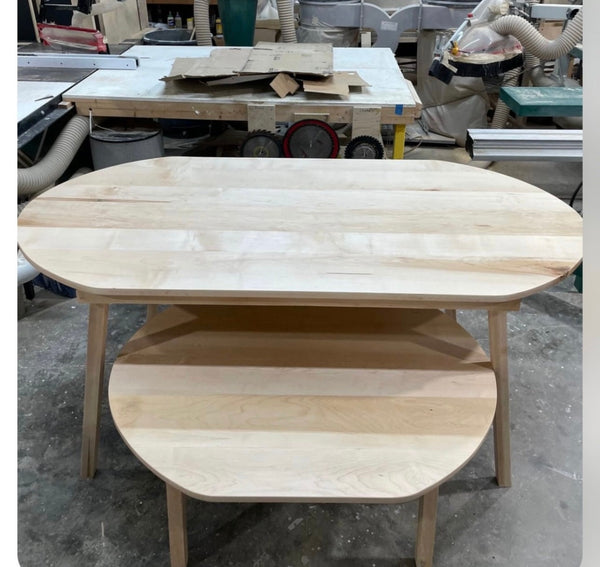 Wooden Oval Nesting Tables Set of Two