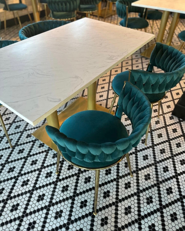 Custom Marble and Gold Dining Table