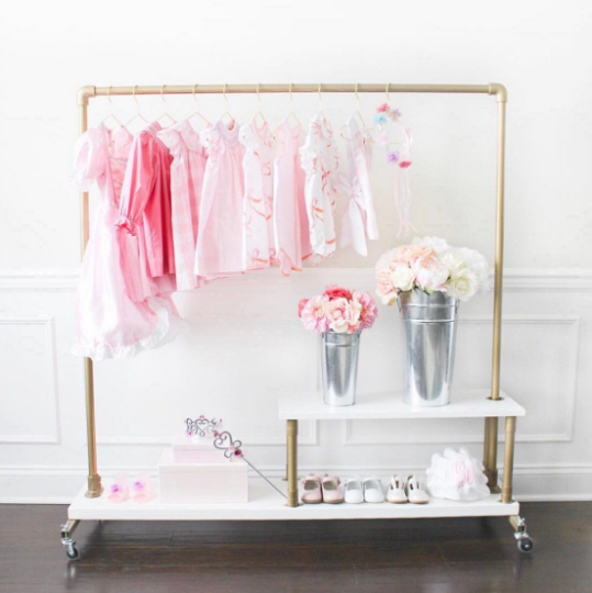 Childrens Shelf Deluxe Rolling Clothing Rack