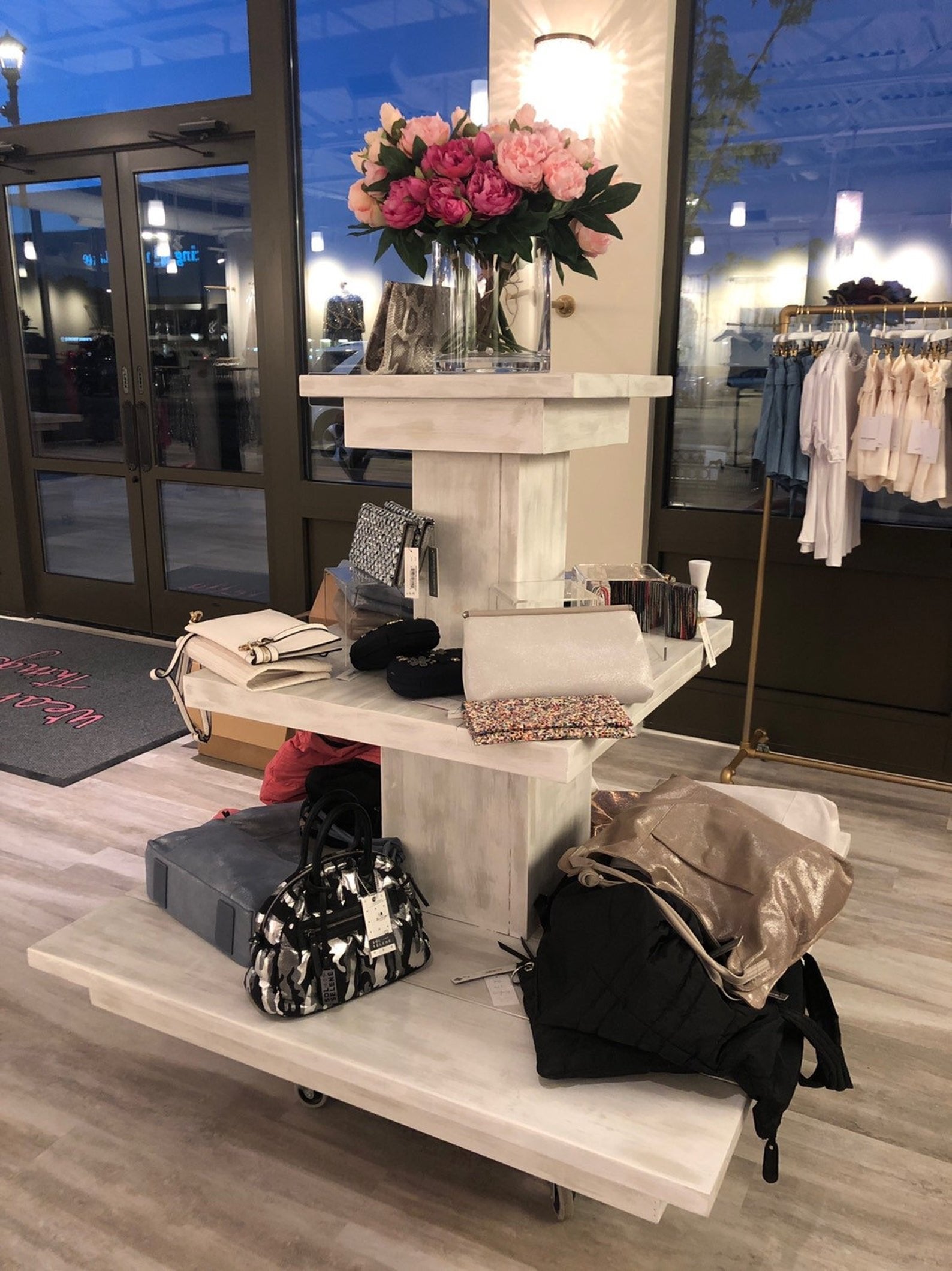 Tiered Display Wooden Table