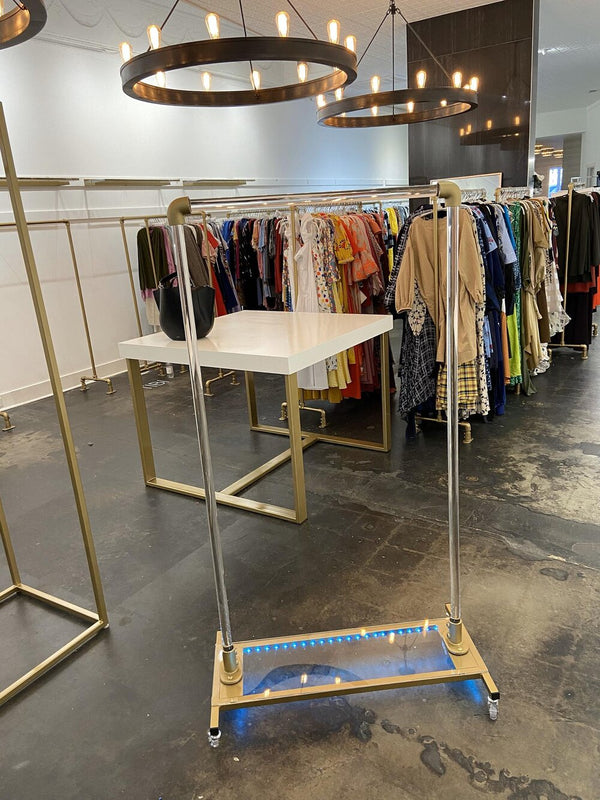 LED Acrylic Rolling Clothing Rack