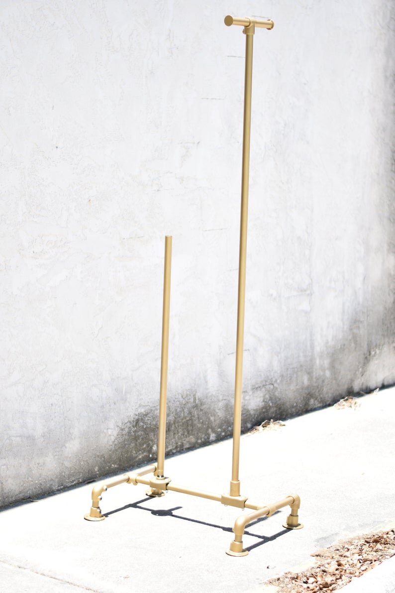 Gold Steaming Retail Rack With Garment Holder