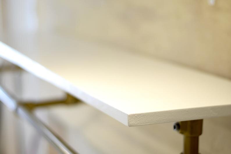 Gold Wall Mounted Clothing Rack With Shelf