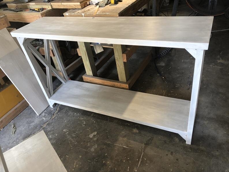 Farmhouse Rustic Shabby Chic Entry Table