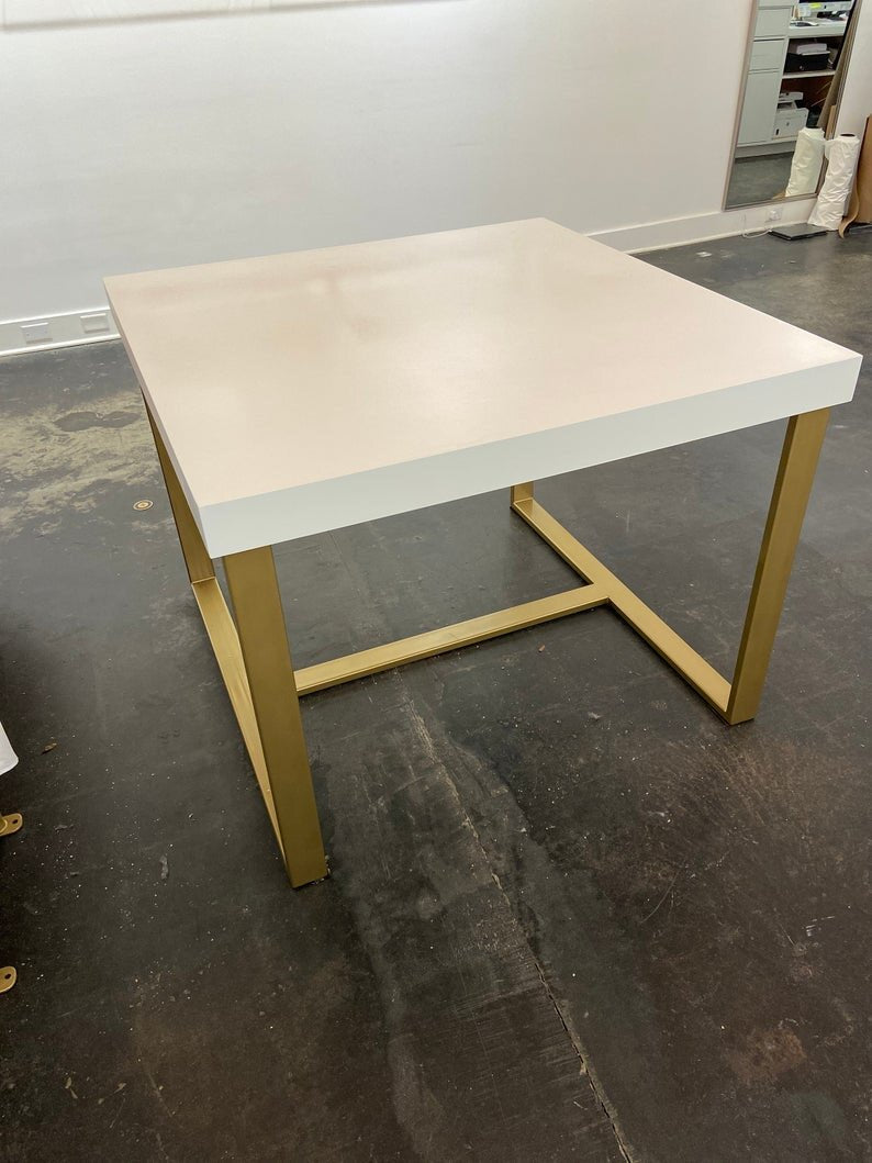 White and Gold Shop Display Tables