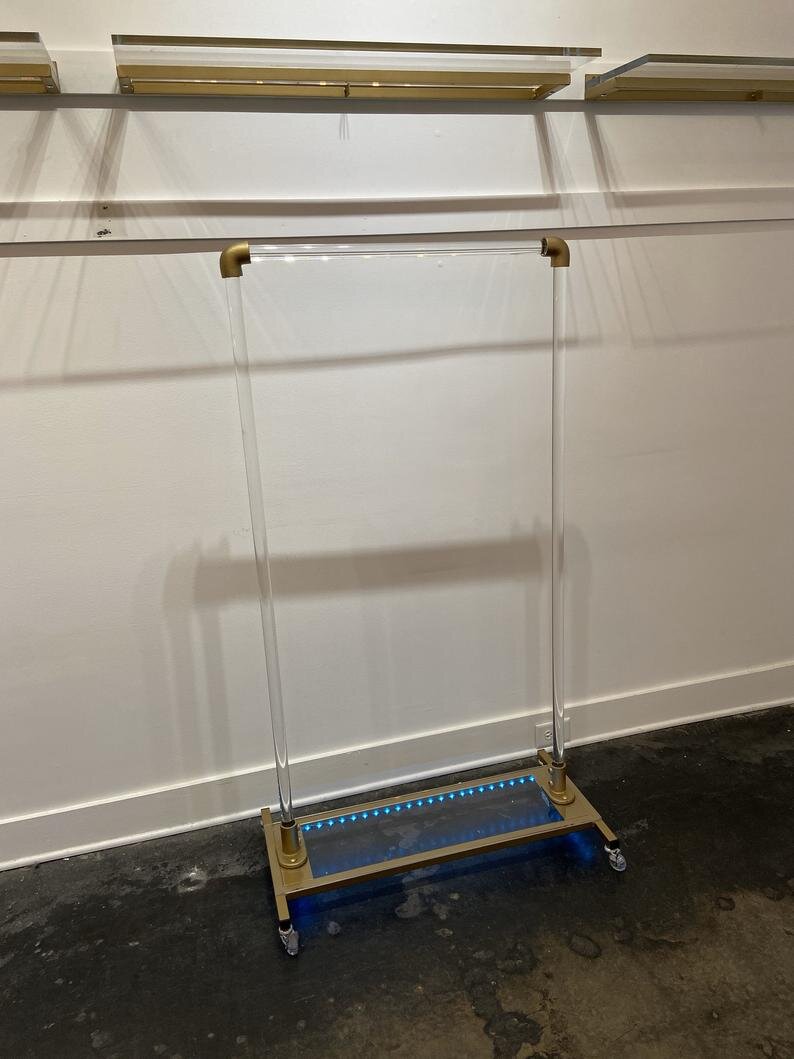 LED Acrylic Rolling Clothing Rack