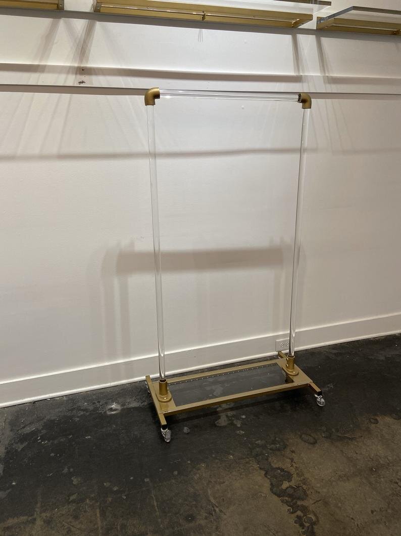 LED Acrylic Rolling Clothing Rack